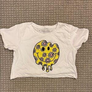 Prince Peter Collection White Tee with Yellow Floral Smiley